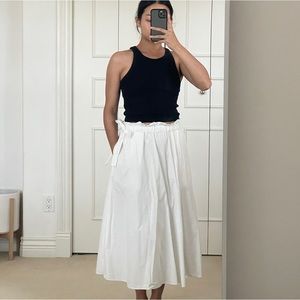 Aritzia Wilfred A-Line Cotton Poplin White Skirt